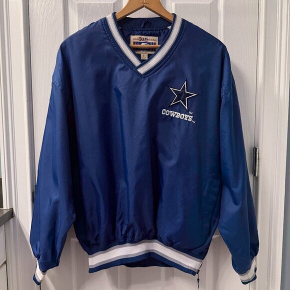 Vintage 90s Deion Sanders STARTER Classic Dallas Cowboys Pullover Jacket - Large - Picture 2 of 9